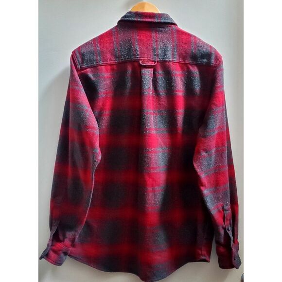 ORVIS Shacket Men's MED Plaid Red/ Grey Flannel  Shirt Side/Front Pockets - Picture 5 of 14